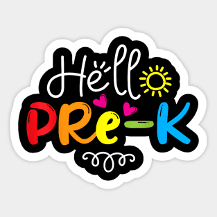 Hello Pre-K Back To School Teacher Student Sticker